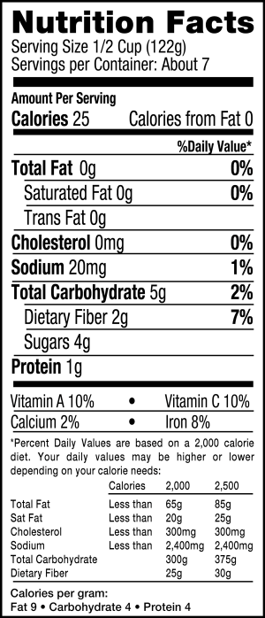 nutrition label for Italian Peeled Tomatoes