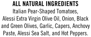 ingredients label for Pasta Sauce Puttanesca With Olives, Capers, and Anchovies