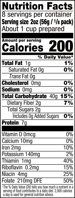 nutrition label for Penne Rigate