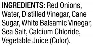 ingredients label for Pickled Red Onions