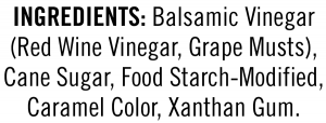 ingredients label for ALESSI BALSAMIC GLAZE