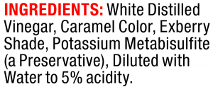 ingredients label for Italian Style Red Vinegar