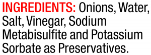 ingredients label for Cocktail Onions
