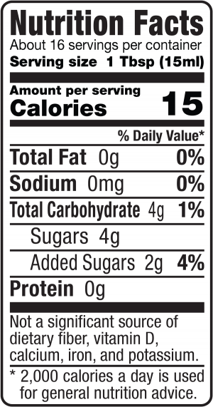 nutrition label for Balsamic Vinegar