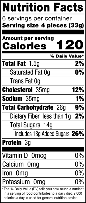 nutrition label for Biscotti Savoiardi Cookies
