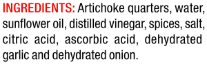 ingredients label for Quartered Marinated Artichoke Heart