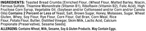 ingredients label for Plain Golden Toasted Bread Crumbs