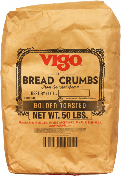 Vigo 50 lbs Plain Golden Toasted Bread Crumbs