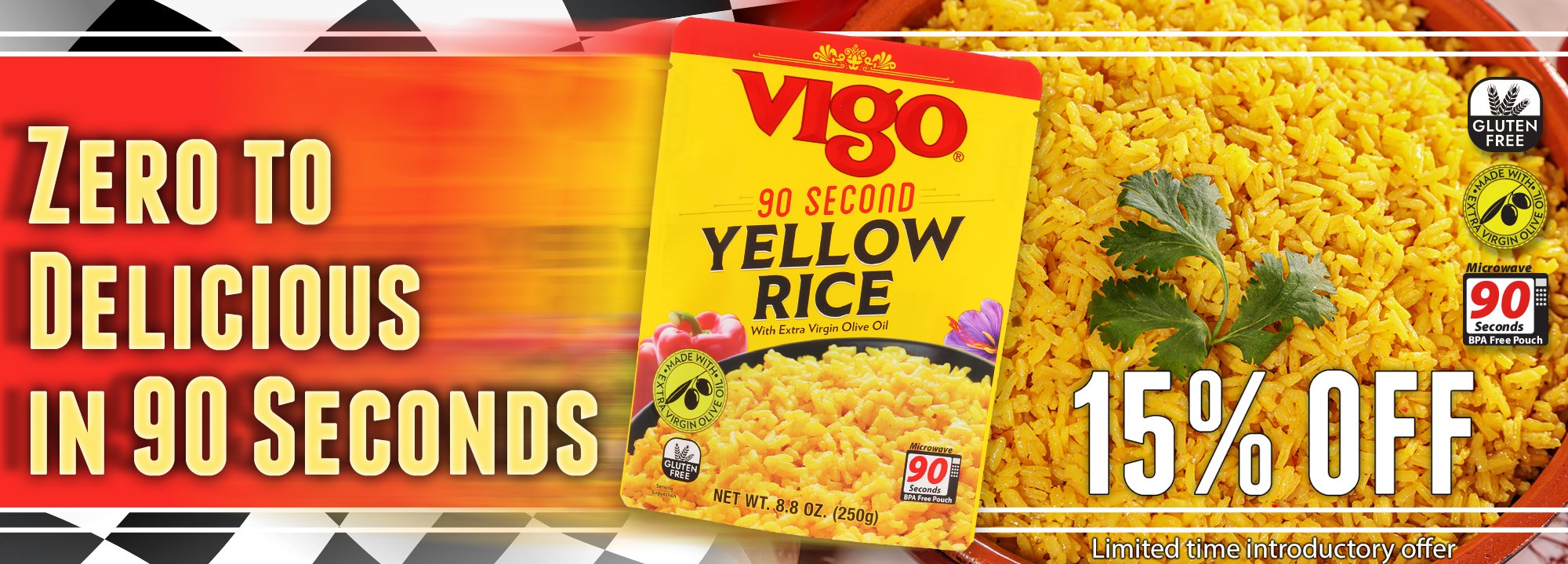 90 Second Yellow Rice 15% off promo