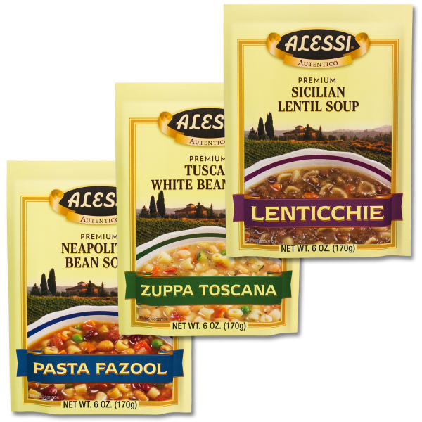 Alessi 7 oz Soup (Variety Pack of 3)
