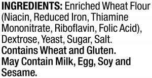 ingredients label for Plain Panko Bread Crumbs