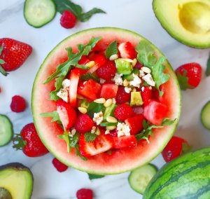 Vegan Watermelon and Tofu Feta Salad - blog