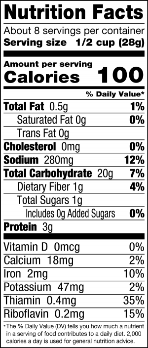 nutrition label for Seasoned Panko Bread Crumbs
