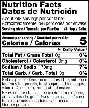 nutrition label for Chicken Base