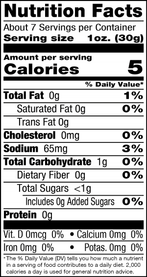 nutrition label for Sweet Pimento Fire Roasted Italian Style Peppers