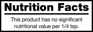 nutrition label for Saffron
