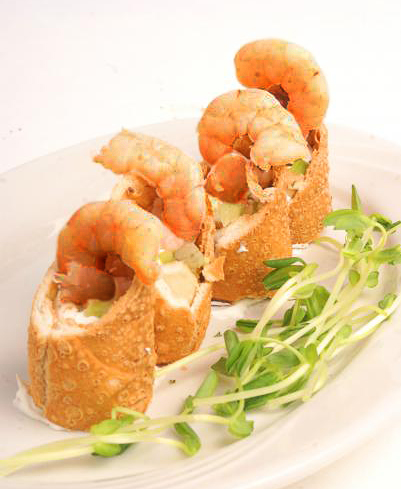 Oven Grilled Shrimp Mousse Cannoli