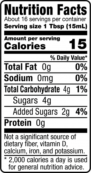nutrition label for Raspberry Blush Balsamic Vinegar