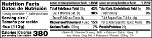 nutrition label for Jumbo Squid in Oil