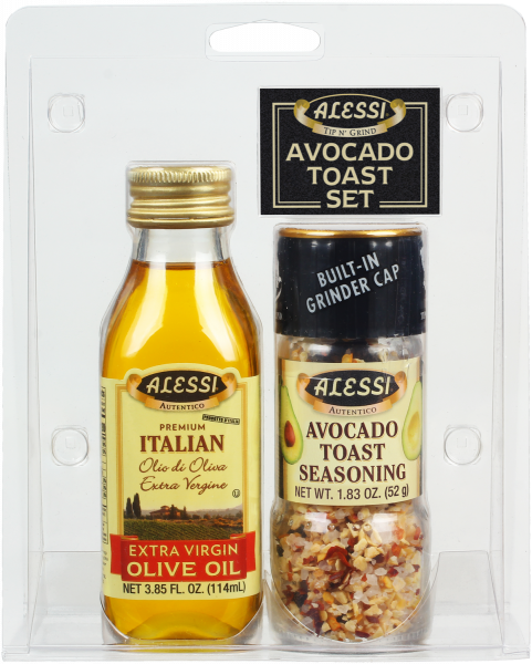 Alessi 5.546 oz Extra Virgin Olive Oil & Avocado Toast Grinder Set