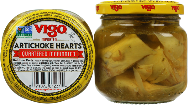 Vigo 6.5 oz Marinated Artichoke Hearts Quartered