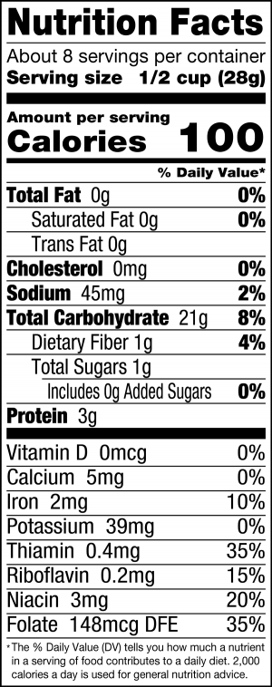 nutrition label for Plain Panko Bread Crumbs