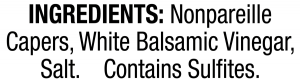 ingredients label for Balsamic Capers Nonpareilles