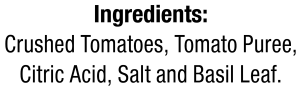 ingredients label for Crushed Italian Tomatoes