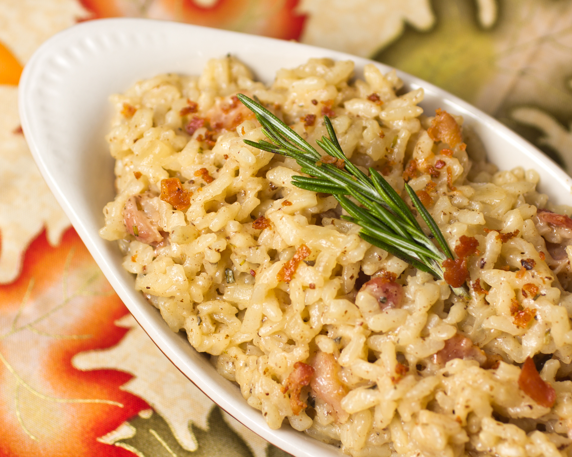 Bacon Risotto with Truffle Oil