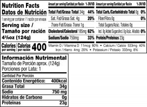 nutrition label for Sardines in Oil With Lemon