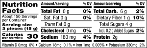 nutrition label for Ready to Eat Sun Dried Tomatoes